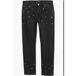 NWT Amendi Lars Organic Cotton Blend Straight Leg Jeans Studded Shadow 34 x 32